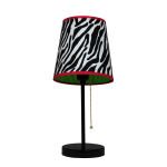 LimeLights Fun Prints Funky Table Lamp, 15inH, Zebra Shade/Black Base