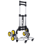 Mount-It! MI-953 Steel Tri-Wheel Stair Climber Hand Truck, 42inH x 15-1/4inW x 17inD, Silver/Yellow/Black