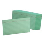 Oxford Color Index Cards, Ruled, 3in x 5in, Green, Pack Of 100