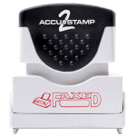 AccuStamp2 Pre-Inked Message Stamp, "Faxed", Red