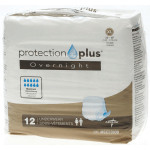 Protection Plus Overnight Protective Underwear, X-Large, 56 - 68in, White, Bag Of 12