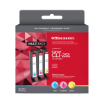 Office Depot Brand Remanufactured Cyan, Magenta, Yellow Ink Cartridge Replacement For Canon CLI-251, Pack Of 3