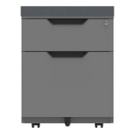 WorkPro 21inD Vertical 2-Drawer Mobile File Cabinet With Seat Cushion, Gray