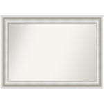 Amanti Art Non-Beveled Rectangle Framed Bathroom Wall Mirror, 29-1/2in x 41-1/2in, Parlor White