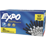 EXPO Low-Odor Ultra-Fine Tip Dry-Erase Markers, Black, Pack Of 36