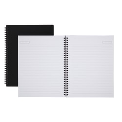 Office Depot Brand Wirebound Business Notebook, Hard Back Cover, 7-1/4in x 9-1/2in, Narrow Ruled, 80 Sheets, Black