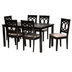 Baxton Studio Lenoir Dining Set, 29-3/16inH x 59-1/16inW x 35-7/16inD, Sand/Espresso