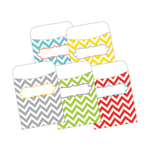 Barker Creek Peel & Stick Library Pockets, 3 1/2in x 5 1/8in, Chevron Beautiful, Pack Of 30