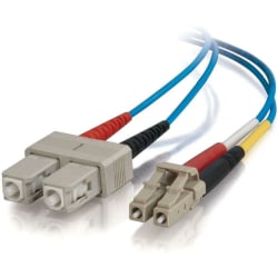 C2G-3m LC-SC 50/125 OM2 Duplex Multimode PVC Fiber Optic Cable - Blue - Fiber Optic for Network Device - LC Male - SC Male - 50/125 - Duplex Multimode - OM2 - 3m - Blue