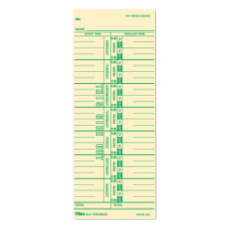 TOPS Time Cards (Replaces Original Card M33), Named Days, 1-Sided, 9in x 3 1/2in, Box Of 500