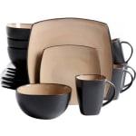 Gibson Elite Soho Lounge 16-Piece Dinnerware Set, Taupe