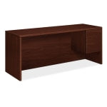 HON 10500 72inW Single-Pedestal Computer Desk Credenza With Pedestal On Right, Mahogany