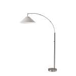 Adesso Braxton Arc Lamp, 76inH, Brushed Steel/White