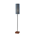 Adesso Trudy Floor Lamp, 62inH, Blue Shade/Walnut Base