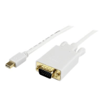 StarTech.com 10ft Mini DisplayPort To VGA Adapter Converter Cable, White