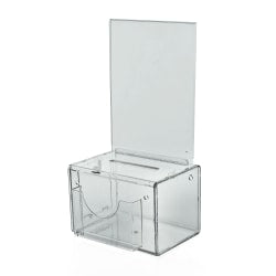 Azar Displays Plastic Suggestion Box, With Lock, Large, 6 1/4inH x 9inW x 6 1/4inD, Clear