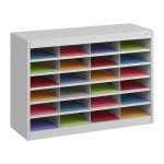 Safco E-Z Stor Steel Literature Organizer, 24 Compartments, 25-3/4inH, Gray