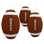 Amscan Football-Shaped Paper Lanterns, 12in, 2 Per Pack, Set Of 3 Packs