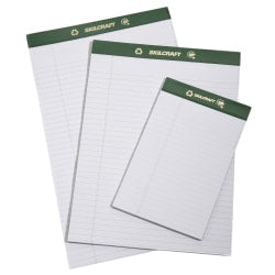 SKILCRAFT 80% Recycled Chlorine-Free Writing Pads, Junior Size, 5in x 8in, 25 Sheets, Pack Of 12 (AbilityOne 7530-01-516-9629)