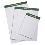 SKILCRAFT 80% Recycled Chlorine-Free Writing Legal Pads, 8 1/2in x 14in, Legal Ruled, White, 25 Sheets, Pack Of 12 (AbilityOne 7530-01-516-9626)