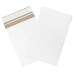 Partners Brand Self-Seal Stayflats Plus Express Pouch Mailers, 6in x 8in, White, Pack of 25