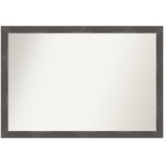 Amanti Art Non-Beveled Rectangle Wood-Framed Bathroom Wall Mirror, 27in x 39in, Woodridge Rustic Gray