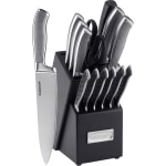 Cuisinart Graphix C77SS-15P 15-Piece Cutlery Set, Brushed Stainless Steel/Black