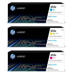 HP 414X High-Yield Cyan, Magenta, Yellow Toner Cartridges Combo, Pack Of 3, W2021X,W2022X,W2023X