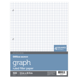 Office Depot Brand Ruled Filler Paper, 8 1/2in x 11in, Wide Ruled, White, Pack Of 500 Sheets