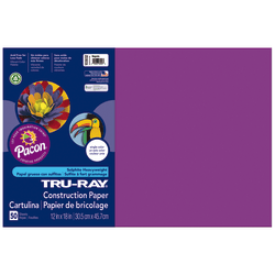 Tru-Ray Construction Paper, 50% Recycled, Assorted Colors, 24in x 36in, Pack Of 50