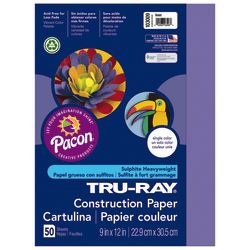 Tru-Ray Construction Paper, 50% Recycled, 12in x 18in, Violet, Pack Of 50