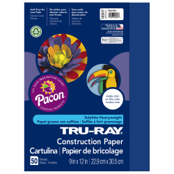 Tru-Ray Construction Paper, 50% Recycled, 12in x 18in, Royal Blue, Pack Of 50