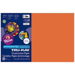 Tru-Ray Construction Paper, 50% Recycled, 12in x 18in, Orange, Pack Of 50