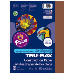 Tru-Ray Construction Paper, 50% Recycled, 12in x 18in, Warm Brown, Pack Of 50