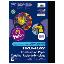 Tru-Ray Construction Paper, 50% Recycled, 9in x 12in, Gray, Pack Of 50