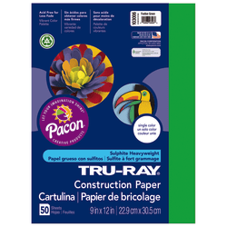 Tru-Ray Construction Paper, 50% Recycled, 9in x 12in, Black, Pack Of 50