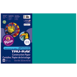 Tru-Ray Construction Paper, 50% Recycled, 9in x 12in, Festive Green, Pack Of 50