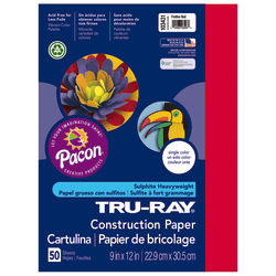 Tru-Ray Construction Paper, 50% Recycled, 9in x 12in, Turquoise, Pack Of 50