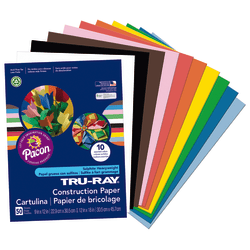 Tru-Ray Construction Paper, 50% Recycled, 9in x 12in, Festive Red, Pack Of 50