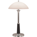 Lorell LED Contemporary Table Lamp, Frosted Glass Shade , Chrome