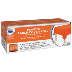 Amscan Boxed Plastic Table Roll, Orange Peel, 54in x 126'