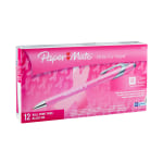 Paper Mate FlexGrip Elite Retractable Ballpoint Pens, The Write For Hope, Medium Point, 1.0 mm, Pink Barrel, Black Ink, Box Of 12 Pens