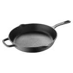 Masterpro Bergner Iron Fry Pan With Helper Handle, 10in, Black