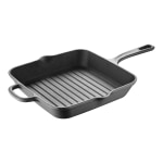 Masterpro Bergner Iron Grill Pan With Helper Handle, 10in, Black