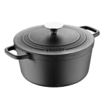 Masterpro Bergner Iron Covered Dutch Oven, 3-Quart, Black