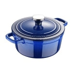 Masterpro Bergner 2-Quart Iron Dutch Oven With Lid, Blue