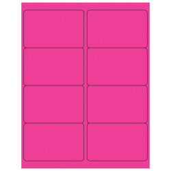 Tape Logic Permanent Labels, LL179PK, Rectangle, 4in x 2 1/2in, Fluorescent Pink, Case Of 800