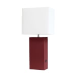 Lalia Home Lexington Table Lamp With USB Charging Port, 21inH, White/Red