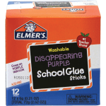 Elmers Washable Disappearing Purple School Glue Sticks, 0.21 Oz., Pack Of 12