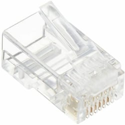 4XEM 100 Pack Cat6 RJ45 Modular Ethernet Plugs for Stranded or Solid CAT6 Cable - 100 Pack Modular RJ45 Ethernet ends for Cat6 stranded or solid CAT6 cable - 1 x RJ-45 Male - Gold-plated Contacts